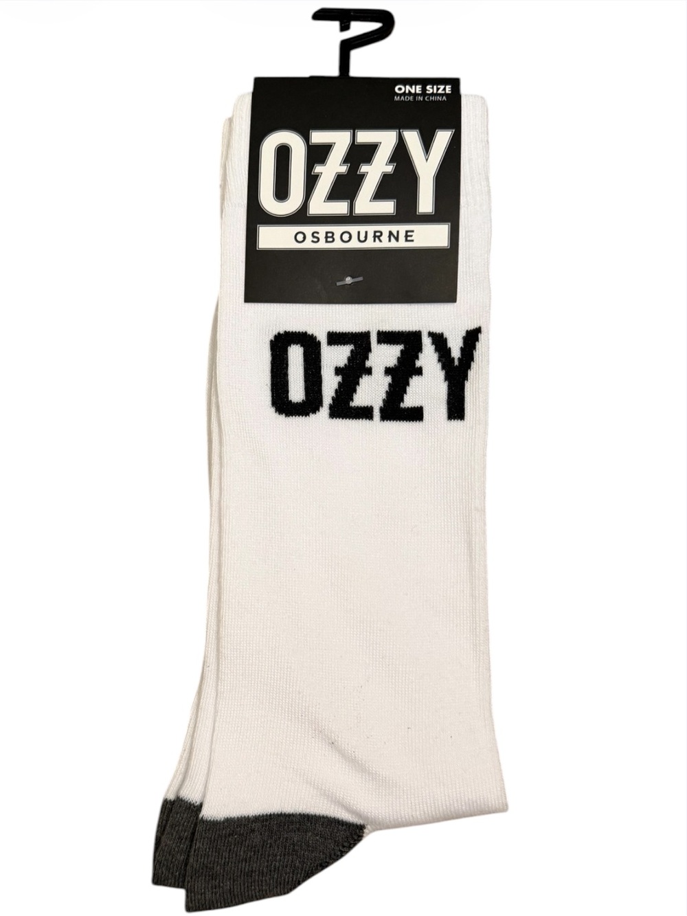 OZZY OSBOURNE White & Black Crew Socks NWT